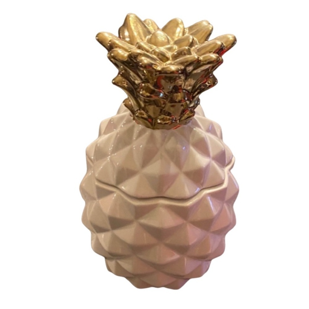 Threshold Gold and White Pineapple 2 piece Decorative Accent or Canister.